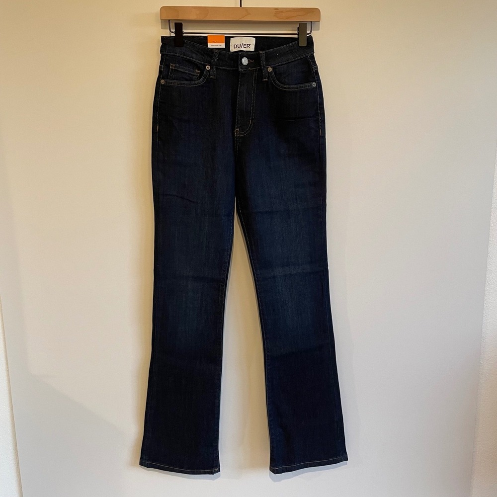 DU/ER High Rise Bootcut Jeans Womens Size 26 Stretch Organic Cotton Dark Wash‎